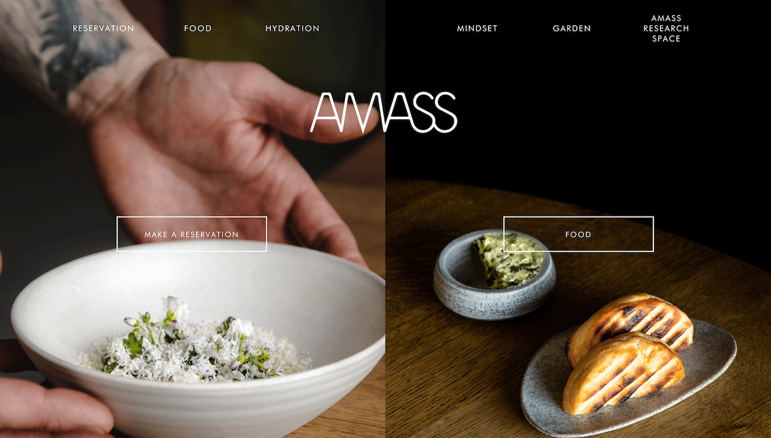 Amass Restaurant website